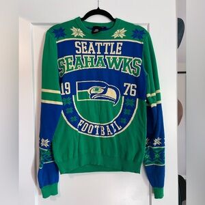 Seattle Seahawks vintage style ugly Christmas sweater.